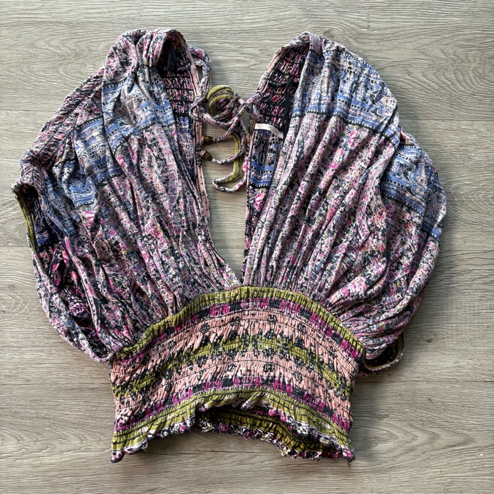 Free People Next Vacation Top in Black Combo - Picture 2 of 5